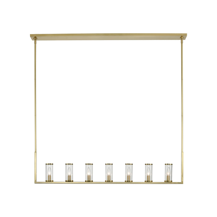 Alora - LP309007NBCG - Seven Light Pendant - Revolve - Natural Brass/Clear Glass