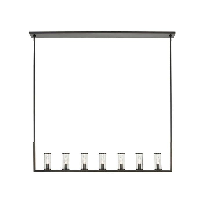Alora - LP309007UBCG - Seven Light Pendant - Revolve - Urban Bronze/Clear Glass
