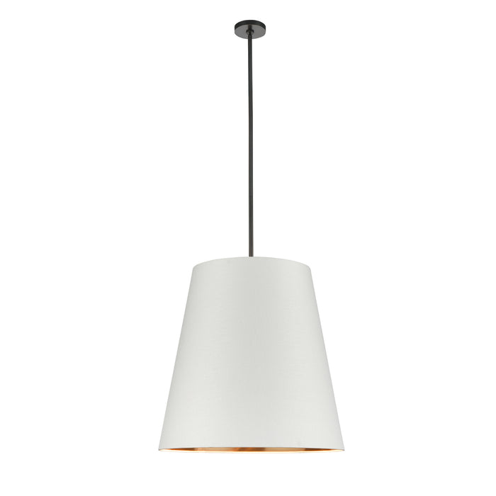 Alora - PD311025UBWG - Three Light Pendant - Calor - Urban Bronze With White Linen And Gold Parchment Shade