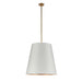 Alora - PD311025VBWG - Three Light Pendant - Calor - Vintage Brass With White Linen And Gold Parchment Shade