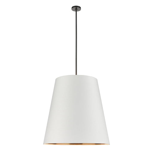 Alora - PD311030UBWG - Three Light Pendant - Calor - Urban Bronze With White Linen And Gold Parchment Shade
