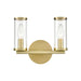 Alora - WV309022NBCG - Two Light Vanity - Revolve - Natural Brass/Clear Glass