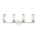 Alora - WV309044PNCG - Four Light Vanity - Revolve - Polished Nickel/Clear Glass