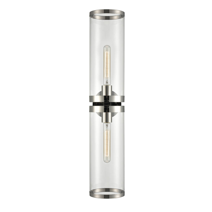 Alora - WV311602PNCG - Two Light Vanity - Revolve II - Polished Nickel/Clear Glass