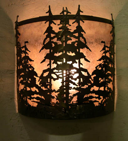 Meyda Tiffany - 81261 - One Light Wall Sconce - Tall Pines - Antique Copper