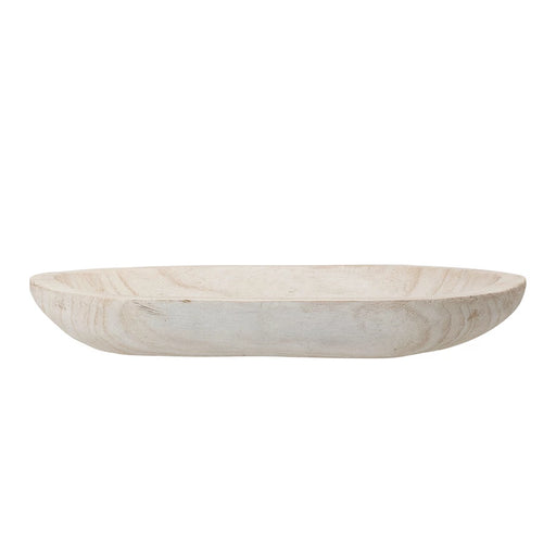 Paulownia Hand Carved Wood Bowl-Home Accents-Bloomingville-Lighting Design Store