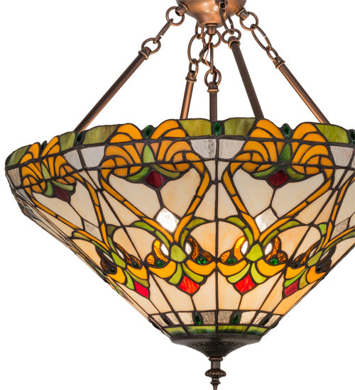 Three Light Inverted Pendant-Pendants-Meyda Tiffany-Lighting Design Store