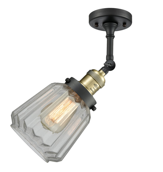 Innovations - 201F-BAB-G142 - One Light Semi-Flush Mount - Franklin Restoration - Black Antique Brass