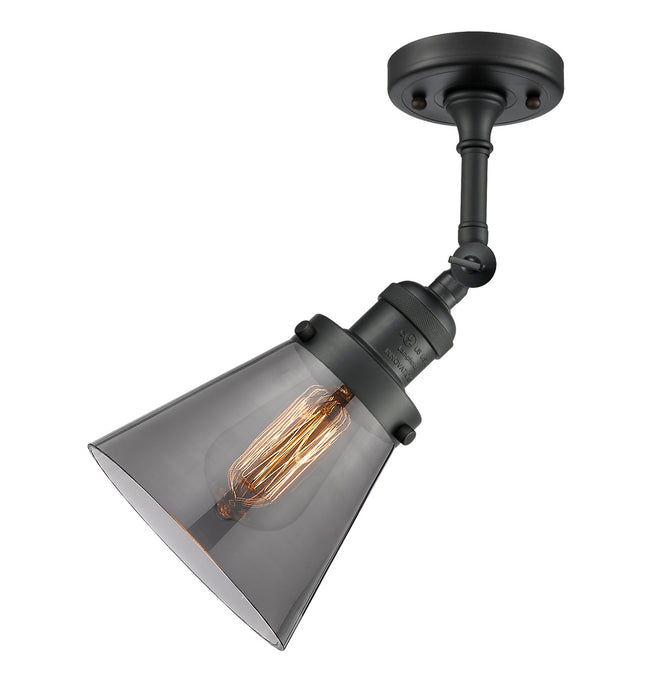 Innovations - 201F-BK-G63 - One Light Semi-Flush Mount - Franklin Restoration - Matte Black