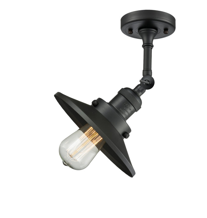 Innovations - 201F-BK-M6 - One Light Semi-Flush Mount - Franklin Restoration - Matte Black