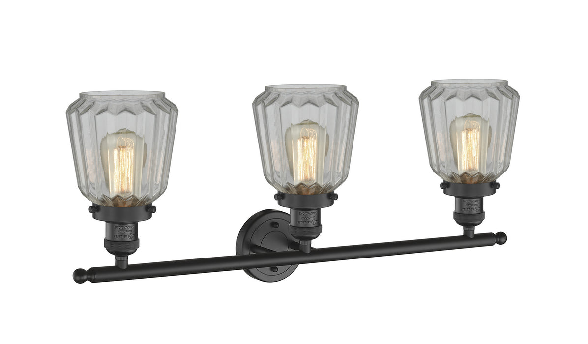 Innovations - 205-BK-G142 - Three Light Bath Vanity - Franklin Restoration - Matte Black