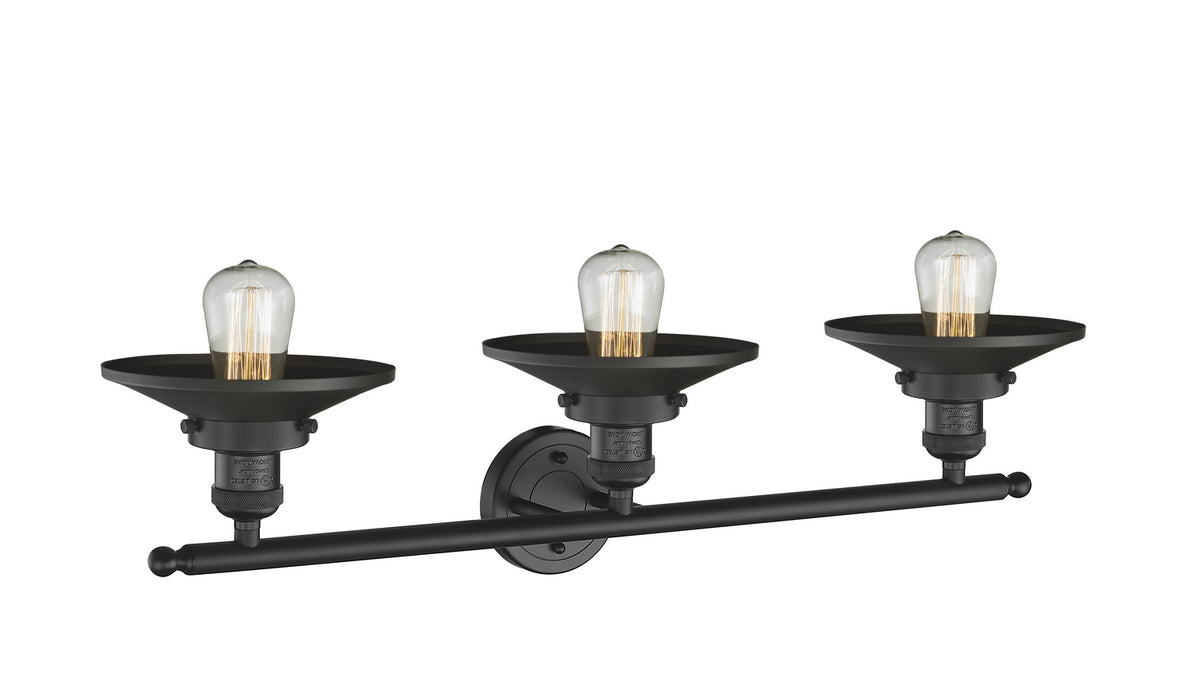 Innovations - 205-BK-M6 - Three Light Bath Vanity - Franklin Restoration - Matte Black