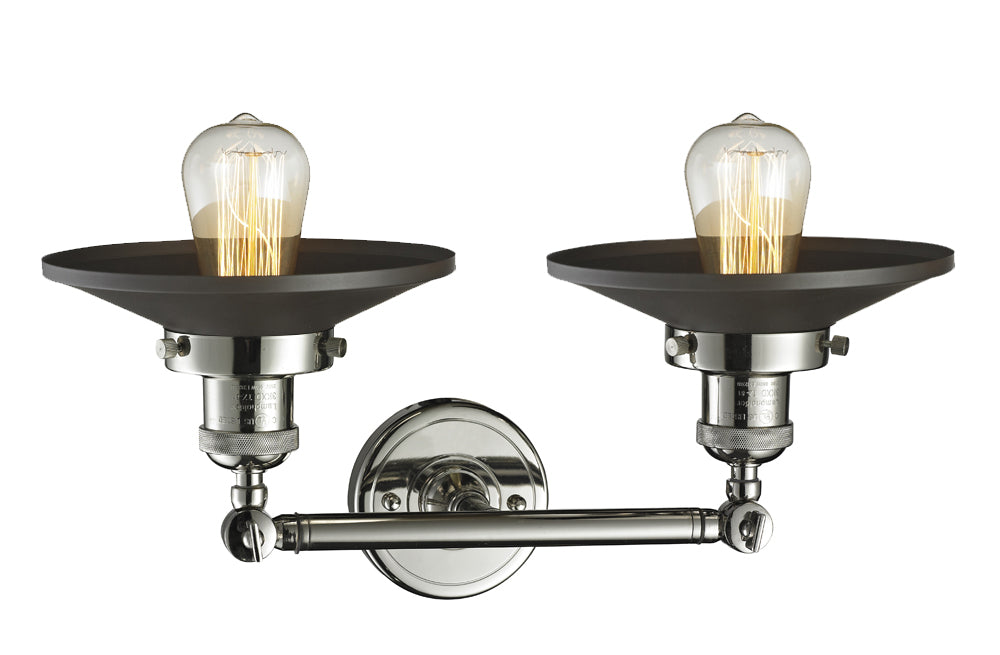 Innovations - 208-PN-M6BK-LED - LED Bath Vanity - Franklin Restoration - Polished Nickel