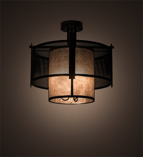 Three Light Semi-Flushmount-Semi-Flush Mts.-Meyda Tiffany-Lighting Design Store