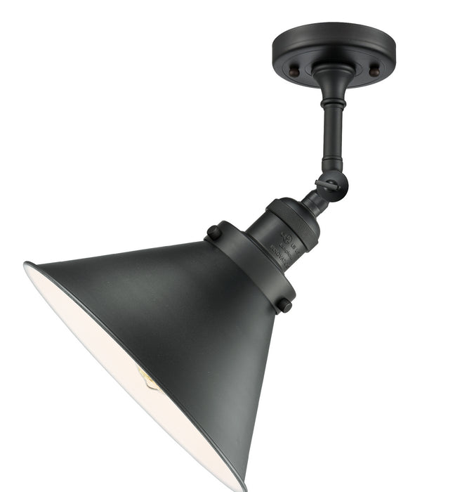 Innovations - 201F-BK-M10-BK - One Light Semi-Flush Mount - Franklin Restoration - Matte Black