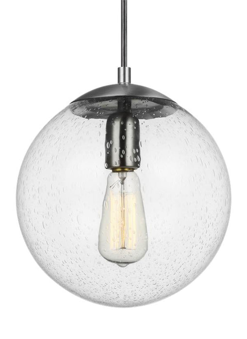 Generation Lighting - 6601801EN7-04 - One Light Pendant - Leo - Hanging Globe - Satin Aluminum