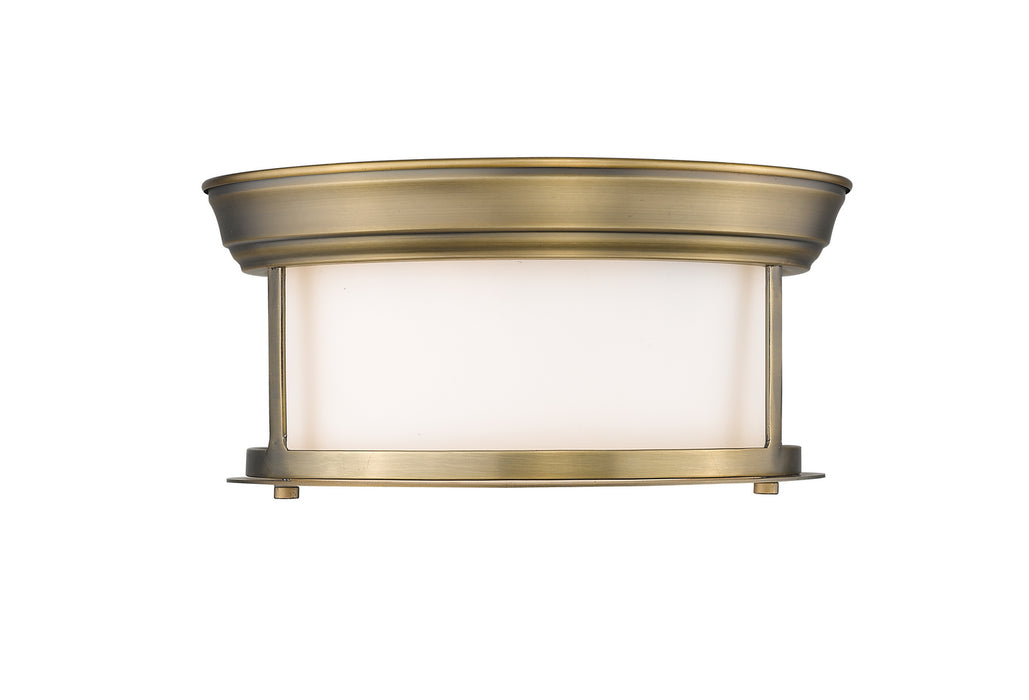 Z-Lite - 2011F10-HBR - Two Light Flush Mount - Sonna - Heritage Brass
