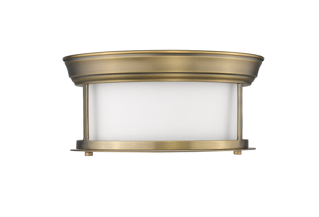 Z-Lite - 2011F10-HBR - Two Light Flush Mount - Sonna - Heritage Brass