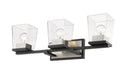 Z-Lite - 475-3V-MB-BN - Three Light Vanity - Bleeker Street - Matte Black / Brushed Nickel