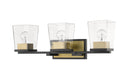 Z-Lite - 475-3V-MB-OBR - Three Light Vanity - Bleeker Street - Matte Black / Olde Brass