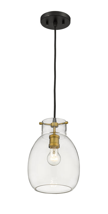 Z-Lite - 476MP-MB-OBR - One Light Pendant - Bella - Matte Black / Olde Brass