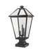 Z-Lite - 579PHXLS-SQPM-BK - Three Light Outdoor Pier Mount - Talbot - Black