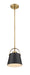 Z-Lite - 726MP-MB+HBR - One Light Pendant - Z-Studio - Matte Black / Heritage Brass