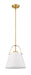 Z-Lite - 726P-MW+HBR - One Light Pendant - Z-Studio - Matte White / Heritage Brass