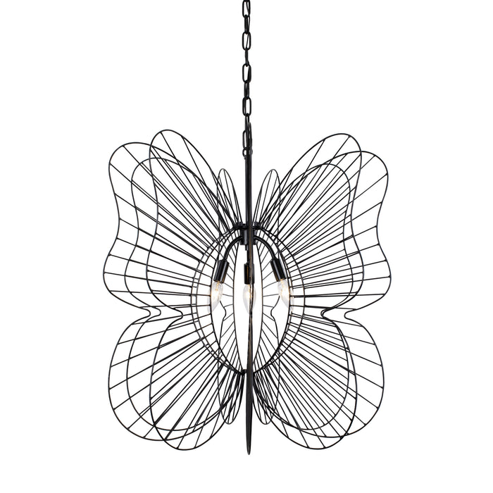 Varaluz - 330P03BL - Three Light Pendant - Monarch - Black