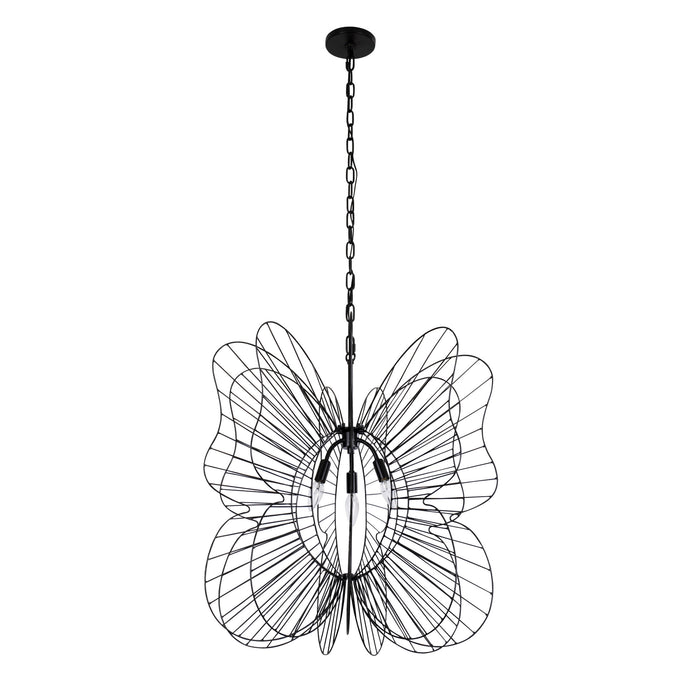 Varaluz - 330P03BL - Three Light Pendant - Monarch - Black