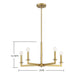 Meridian - M10069NB - Five Light Chandelier - Mchan - Natural Brass