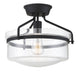 Meridian - M60011MBK - One Light Semi Flush Mount - Msemi - Matte Black