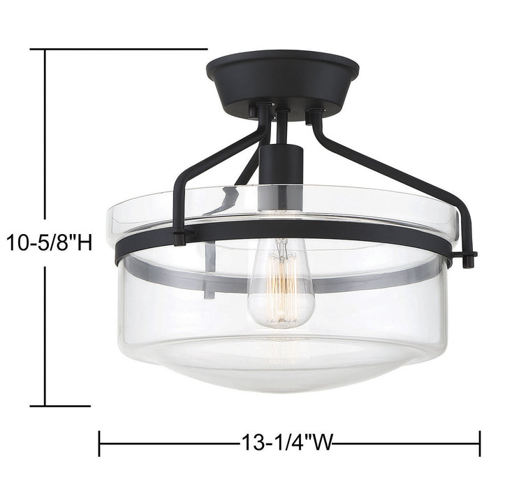 Meridian - M60011MBK - One Light Semi Flush Mount - Msemi - Matte Black