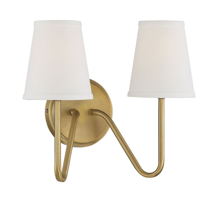 Meridian - M90055NB - Two Light Wall Sconce - Mscon - Natural Brass