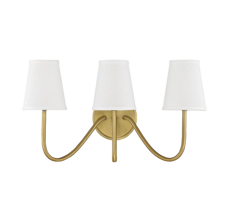 Meridian - M90056NB - Three Light Wall Sconce - Mscon - Natural Brass