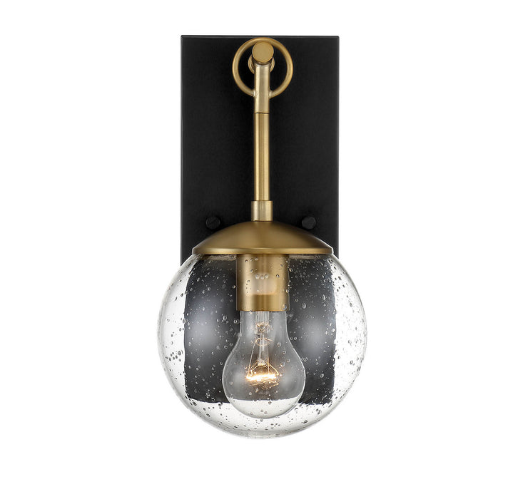 Meridian - M50029ORBNB - One Light Outdoor Wall Sconce - Moutd - Oil Rubbed Bronze w/Natural Brass