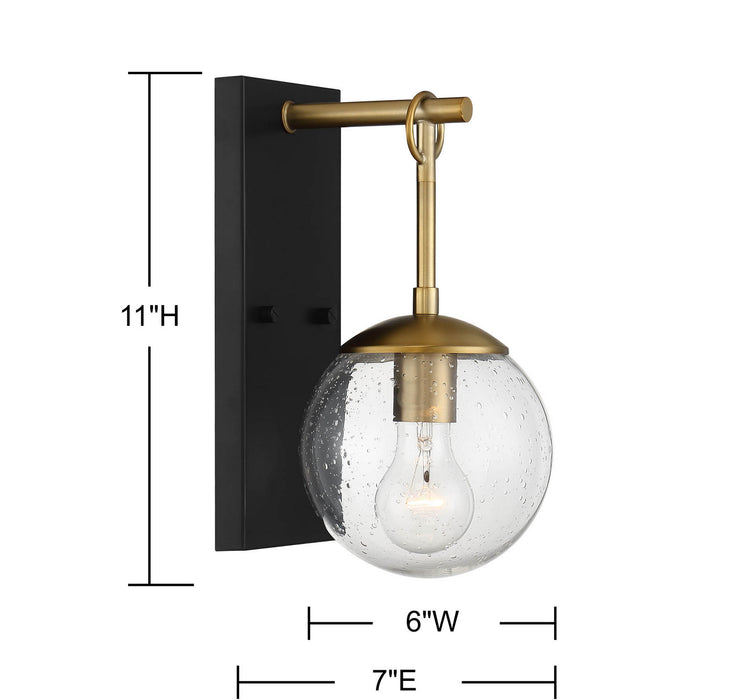 Meridian - M50029ORBNB - One Light Outdoor Wall Sconce - Moutd - Oil Rubbed Bronze w/Natural Brass