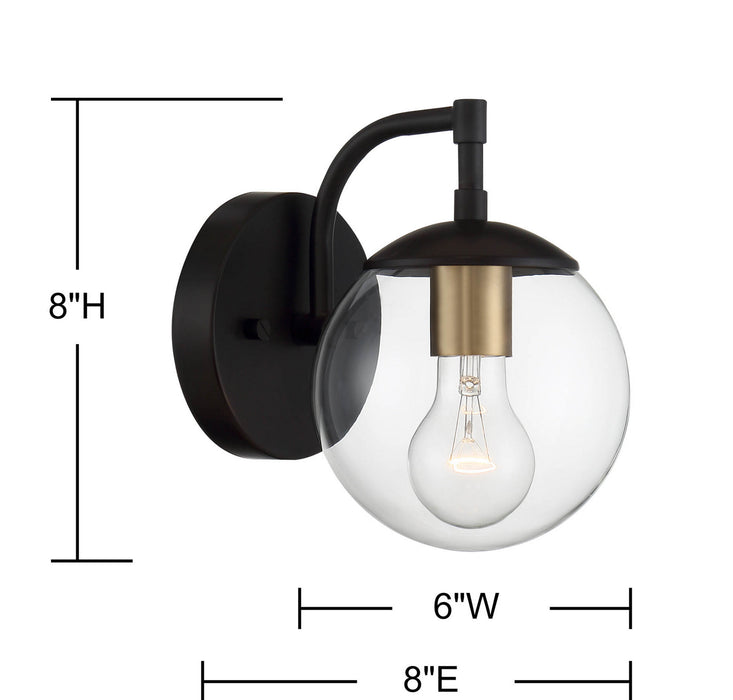 Meridian - M50033ORBNB - One Light Outdoor Wall Sconce - Moutd - Oil Rubbed Bronze with Brass
