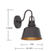 Meridian - M50049ORB - One Light Outdoor Wall Sconce - Moutd - Oil Rubbed Bronze