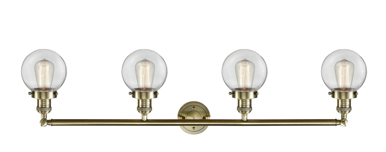 Innovations - 215-AB-G202-6 - Four Light Bath Vanity - Franklin Restoration - Antique Brass