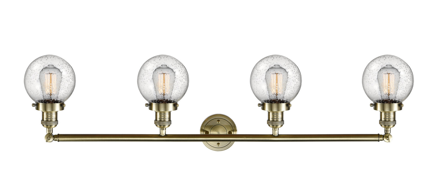 Innovations - 215-AB-G204-6 - Four Light Bath Vanity - Franklin Restoration - Antique Brass