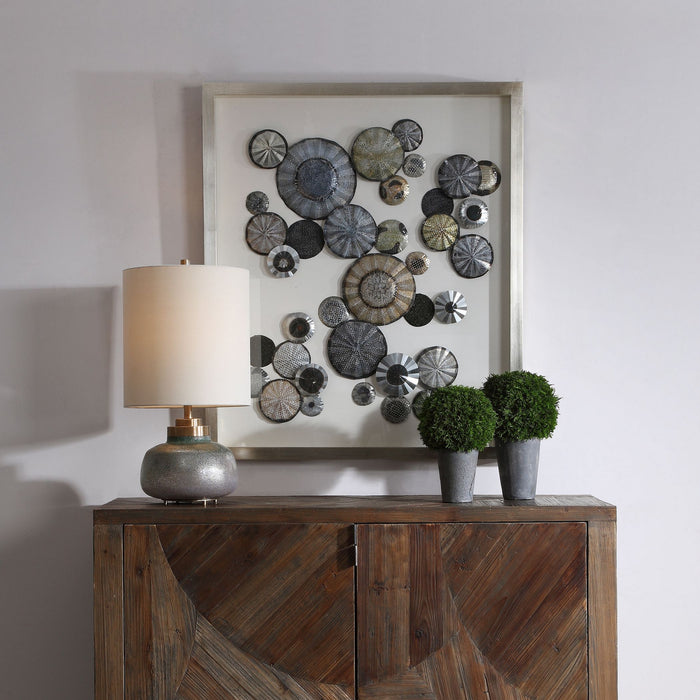 Uttermost - 04227 - Shadow Box - Omala - Silver, Charcoal, Rust, Blue, And Green