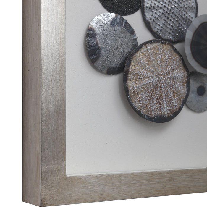 Uttermost - 04227 - Shadow Box - Omala - Silver, Charcoal, Rust, Blue, And Green