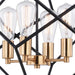 Vaxcel - P0307 - Four Light Pendant - Rad - Black and Natural Brass