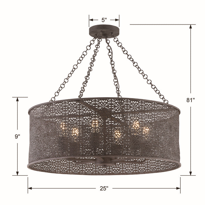 Jasmine Chandelier-Mid. Chandeliers-Crystorama-Lighting Design Store