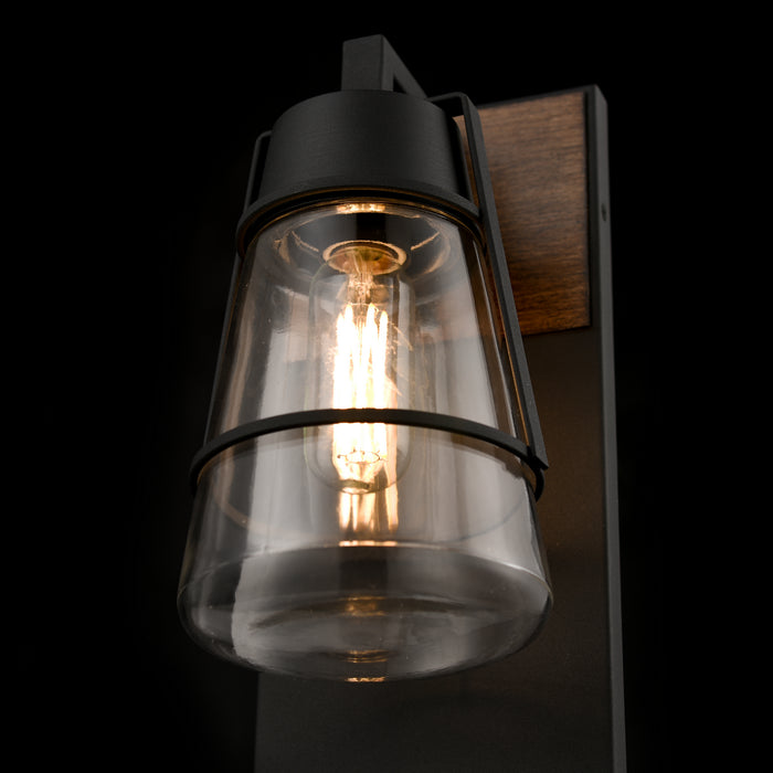 DVI Lighting - DVP44472BK+IW-CL - One Light Wall Sconce - Lake of the Woods Outdoor - Black and Ironwood on Metal with Clear Glass