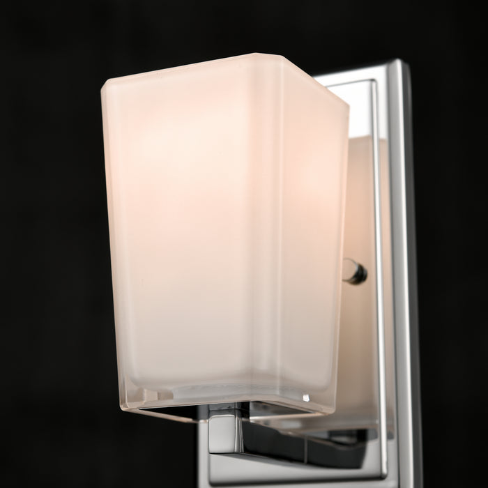 DVI Lighting - DVP47901CH-SSOP - One Light Wall Sconce - Riverside - Chrome with Silk Screen Opal Glass
