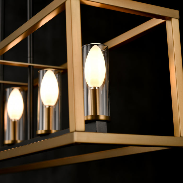 DVI Lighting - DVP28102MF+BR+GR-CL - Five Light Linear Pendant - Sambre - Multiple Finishes and Brass and Graphite with Clear Glass