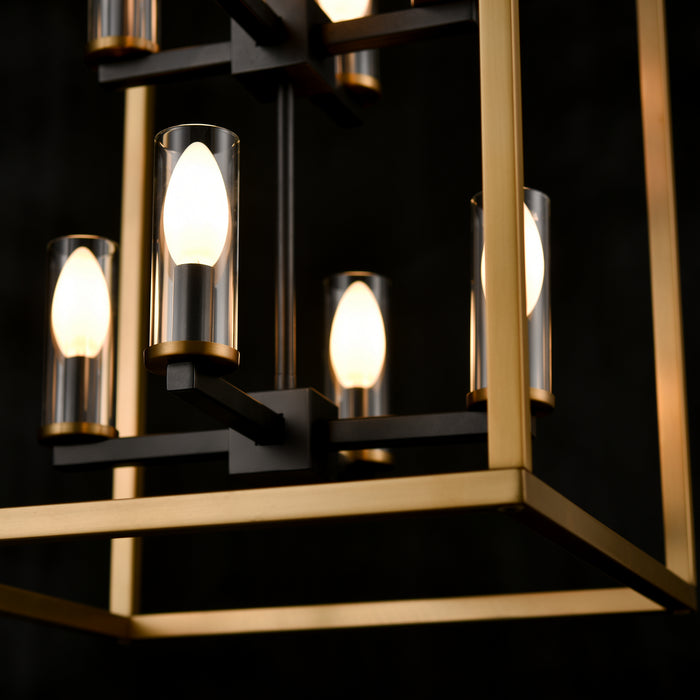 DVI Lighting - DVP28148MF+BR+GR-CL - Eight Light Foyer Pendant - Sambre - Multiple Finishes and Brass and Graphite with Clear Glass