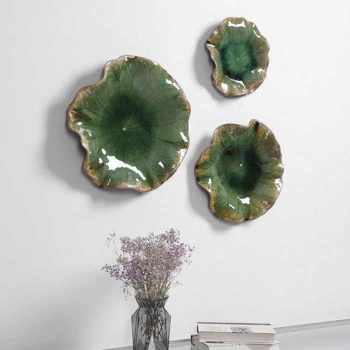 Uttermost - 04247 - Wall Decor, S/3 - Abella - Green With Brown